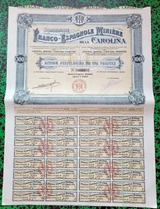 Espagne - La Carolina Agence à Paris - Déco Cie Minière Franco Espagnole de 1911 - Picture 1 of 1