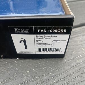 Kraus Riviera FVS-1005ORB Vessel Bathroom Faucet Single Lever Oil Rubbed Bronze