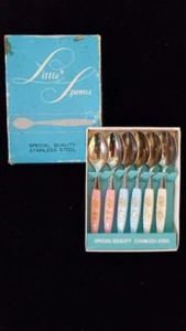 Vintage 60's "Giftcraft of Japan" Set of 6 Little Spoons in original box - Picture 1 of 1