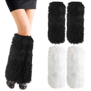 Winter Furry Warm Soft Faux Fur Foot Covers Leg Warmers Boot Socks Ankle Warmer - Picture 1 of 14