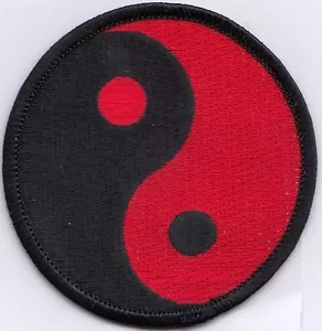 Inn Yang Logo (Black/Red) Embroidered Patches 3" Diameter iron-on - Picture 1 of 1