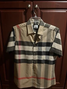 MENS NEW BURBERRY CHECK COTTON SHIRT SIZE M - FREESHIPPING - EBAY VERIFIED - Picture 1 of 7
