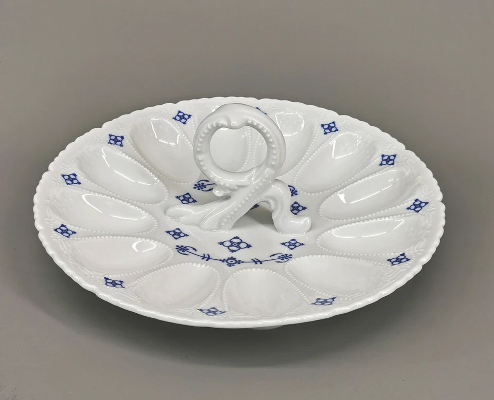 9986462 Eierteller mit Henkel Strohblume Lindner Porzellan Bayern D30cm - Bild 1 von 4