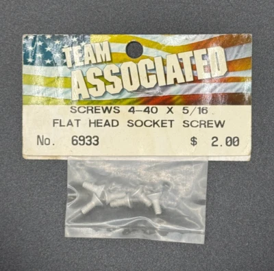 Team Associated Vintage 6933 Aluminum Flat Head Screws 4-40 x 5/16" (Set of 6) - Image 1 of 2