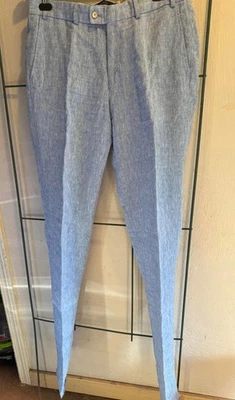 Pantalones de lino azul claro para hombre de Hiltl - elegantes y cómodos talla 34/38 Foto 1 de 4
