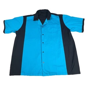 Camisa de Bowling Retro Rockabilly Vintage Hilton Bowling Negra y Roja Para Hombre Talla 2XL - Imagen 1 de 9