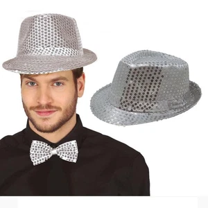 CAPPELLO GANGSTER PAILLETTES ARGENTO - Foto 1 di 1