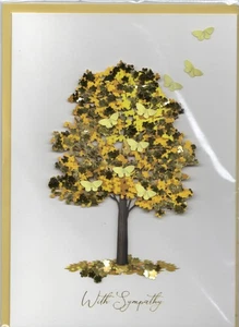 With Sympathy 3D Decoupage Greetings Card. 18cm x 13cm - Picture 1 of 1