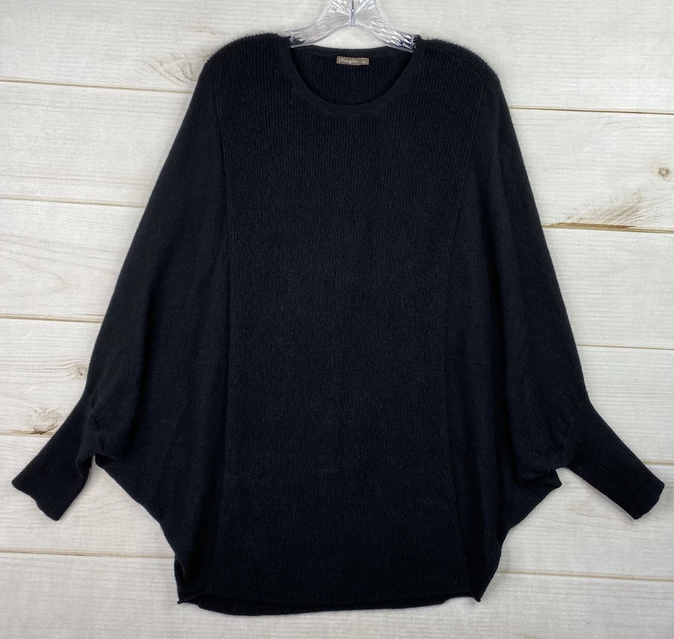 Suéter J McLaughlin 100 % cachemir para mujer XL negro poncho estilo manga Dolman Foto 1 de 4
