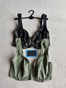 NEW EX M*S 2 PACK HIGH IMPACT, UNDERWIRED, MULTIWAY SPORTS BRA SIZE 32DD - Picture 1 of 7