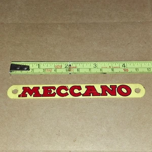 YELLOW/RED  NARROW"MECCANO" METAL NOT PLASTIC  SIGN/PLAQUE TRADE/DEALER - Picture 1 of 2