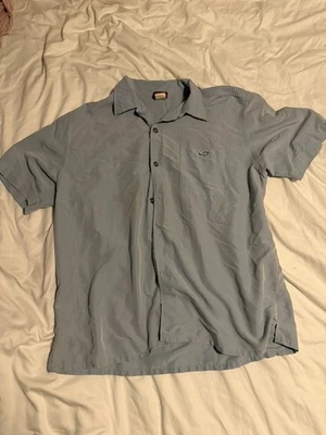 Vintage Oakley Men’s Button Up Shirt Y2K Size L METAL LOGO And Buttons Grey - Image 1 of 3