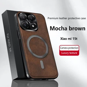 For Xiaomi 15T, Luxury Magnetic Wireless Charge PU Leather Feel Cover Case - Picture 1 of 14