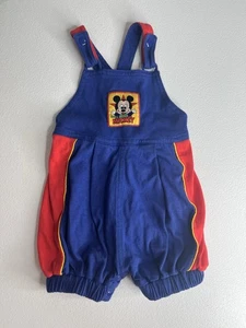Vintage Baby Mickey Mouse Overall rot blau bunt Kleinkind Größe 18 Monate Y2K - Bild 1 von 8