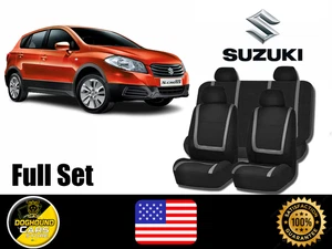 For All Suzuki Gray Lines Seat Covers Full Set High Quality Breathable Fit - Picture 1 of 7