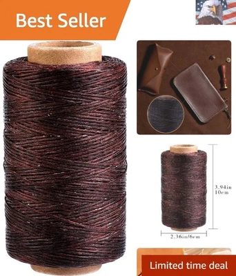 Hilo encerado de alta resistencia 210D, cuerda plana de 0,8 mm para artesanía de cuero - 284 yardas Foto 1 de 4