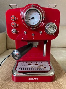 THERA RETRO CREATE Coffee Machine Espresso Cappuccino Red Semi-Automatic - Picture 1 of 17