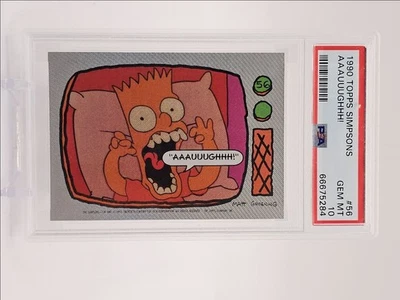 AAAUUUUGHHH! Topps Simpsons Bart's Bafflers 1990 PSA 10 Q2011 Foto 1 de 2