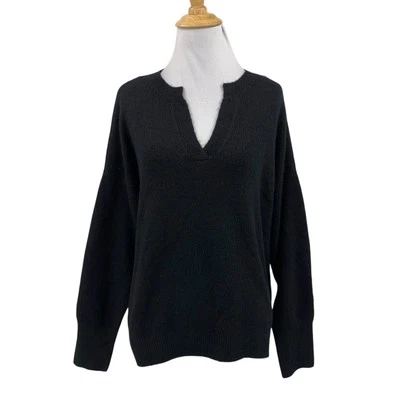 Suéter Vince Camuto Para Mujer M Mediano Negro Cuello en V Hombro Caído Pullover Top Foto 1 de 4
