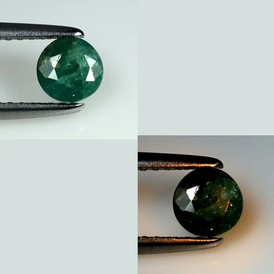 0.49 ct Round (4.93 x 4.92 mm) Unheated Green Natural Alexandrite Gemstone - Image 1 of 4