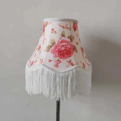 Abajur de tecido abajur de mesa abajur vitoriano com franja para mesa - Imagem 1 de 4