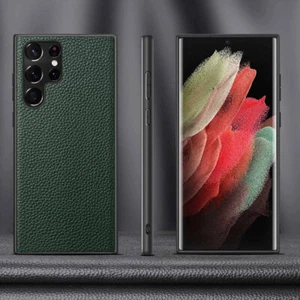 Custodia telefono vintage vera pelle per Samsung Galaxy S25 Ultra S24 S23 S22 Plus - Foto 1 di 11