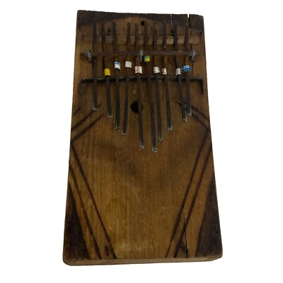 🥝 METAL WOOD WOODEN Kalimba Thumb Piano Harp Relaxing Tone 7"X3.5" used - H1 - Image 1 of 4