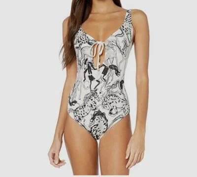 Stella McCartney Women's Gray Horse Print One-Piece Swimsuit Size L - Image 1 of 3