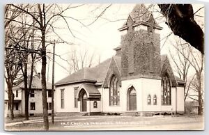 Green Valley IL United Methodist Episcopal Church~Shingle Belltower c1910 RPPC