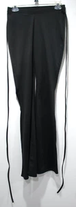 Women's Black V-Front Stretch Flare High Rise Tie Waist Stretchy Pants Size M - Picture 1 of 2