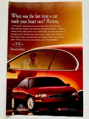 1996 Buick Riviera Print Ad Makes Your Heart Race - Image 1 of 2