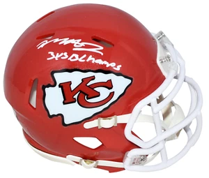 MECOLE HARDMAN SIGNED KANSAS CITY CHIEFS SPEED MINI HELMET W/ 3X SB CHAMPS - Picture 1 of 1