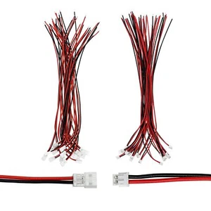 40pcs ZH 1.5mm 2 Pin Mini Micro Male & Female Connector 24AWG 200mm Red Black - Picture 1 of 6