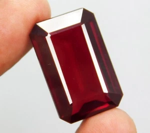 Natural 57.20 Ct Awesome Deep Red Ruby "Certified" Emerald Shape Loose Gemstone - Picture 1 of 4
