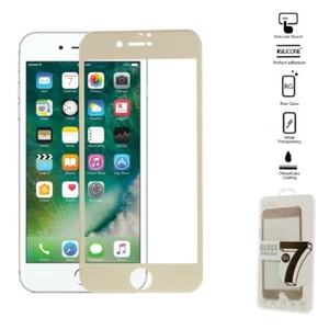 Apple iPhone 8 7 4.7" Schutz Glas Full Coverage 3D Schutzfolie Silikon Rand Gold - Bild 1 von 8