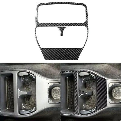 Cubierta de portavasos de agua de fibra de carbono real 2 piezas para Dodge Dakota Durango 2001-2004 Foto 1 de 4