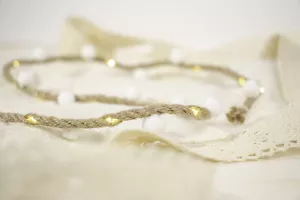 20 LED Hemp Rope Fairy String Light – Warm White Battery Powered Indoor Vintage - Picture 1 of 2