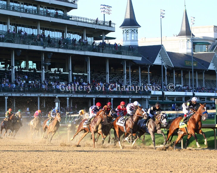 Authentic 2020 Kentucky Derby First Turn Photo 8" x 10 - 24" x 30"  - Image 1 of 1