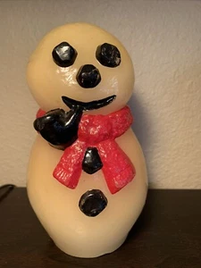"FIGURA VELA MUÑECO DE NIEVE CERA Navidad vintage años 50 7"" de alto - EE. UU. - rara" - Imagen 1 de 8