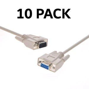 10x - DB9 RS232 Male to Female Serial Port Extension Cable Cord 3ft - Picture 1 of 13