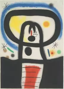 Joan Miro Tagundnachtgleiche Platte signierter Offset Lithographie Surrealismus Kunst - Bild 1 von 1