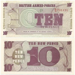 1972 BRITISH ARMED FORCES 10 New Pence Note CRISP UNCIRCULATED Military Payment - Picture 1 of 3