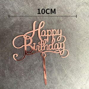 Love Heart Happy Birthday Acrylic Cake Topper Card For Birthday Party DIY Decor