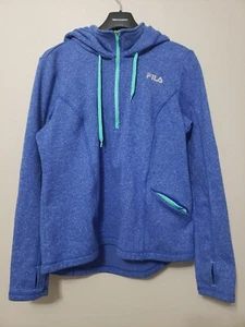 Fila Sport Women Large Blue Fleece Hooded Pullover - Picture 1 of 7