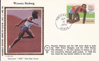 USA 1979 SILK CACHET FIRST DAY COVER, SPRINTER, OLYMPIC GAMES ISSUE - Image 1 of 2