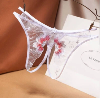 Rio String ouvert transparent Dessous Slip sexy weiss edel Reizwäsche XS S M L  - Bild 1 von 4