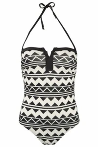 esmara Badeanzug schwarz weiß ZickZack Muster - Gr. 36 - Bild 1 von 1