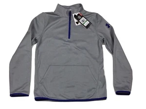 Under Armour Boys Fleece 1/4 Zip Large Youth Gray Blue 1322143 035 - Picture 1 of 7