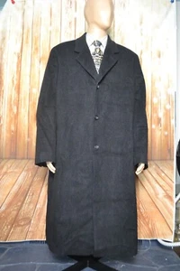 John W Nordstrom Men's Loro Piana Wool Black Overcoat Sz 52R - Picture 1 of 11