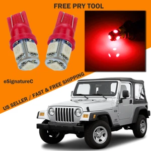8 x Red LED Interior Light Package For 2000 - 2006 Jeep Wrangler + TOOL - Picture 1 of 8